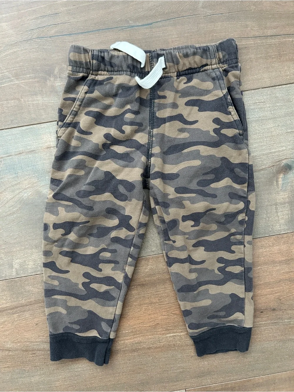 Kids Camo Jogger Pants - Olive Green